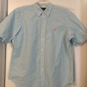 Excellent condition. Mens short sleeve seersucker button down